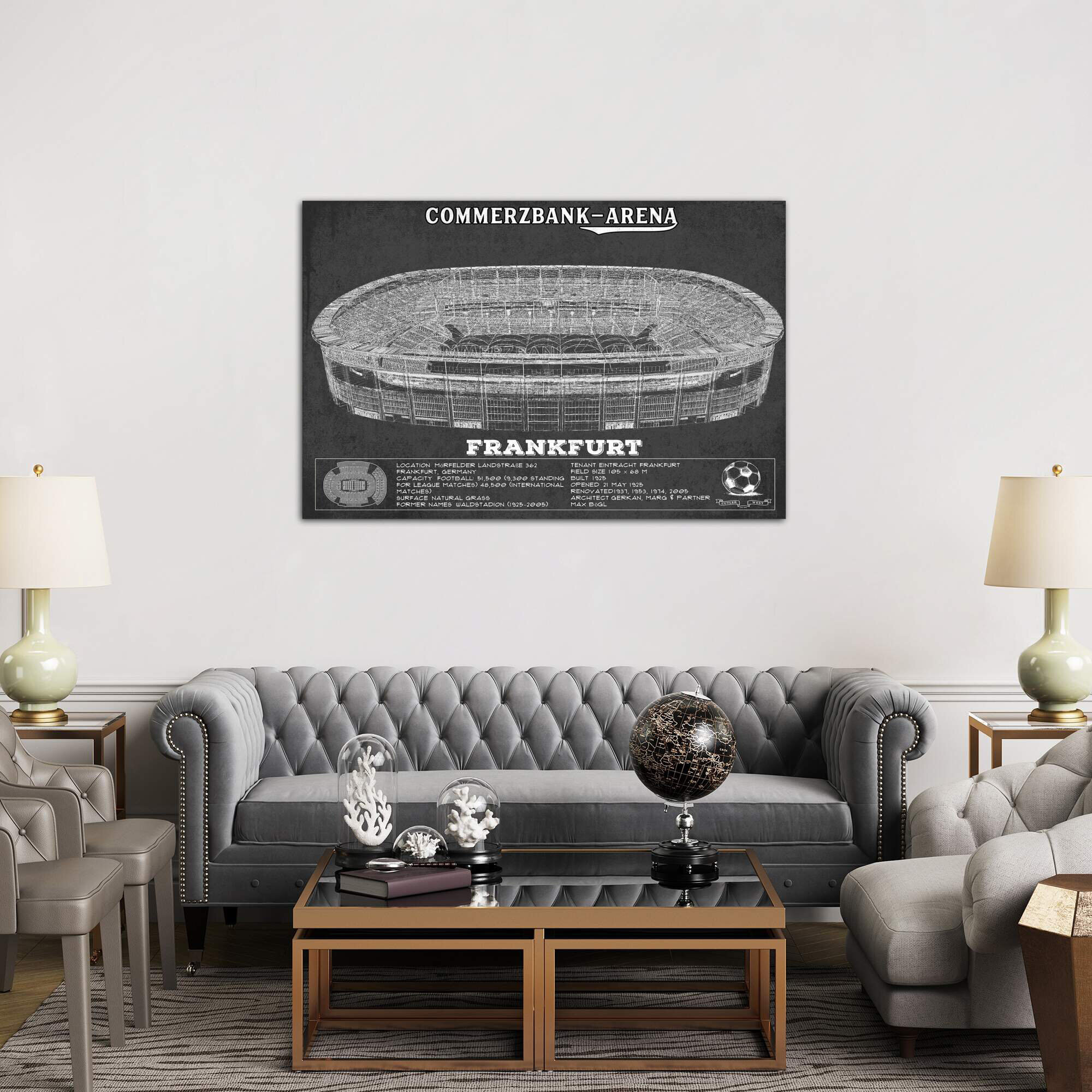 Eintracht Frankfurt Commerzbank Arena Canvas Wall Art Premium Decoration POSTER or CANVAS READY to Hang Canvas High Quality Wall Decor