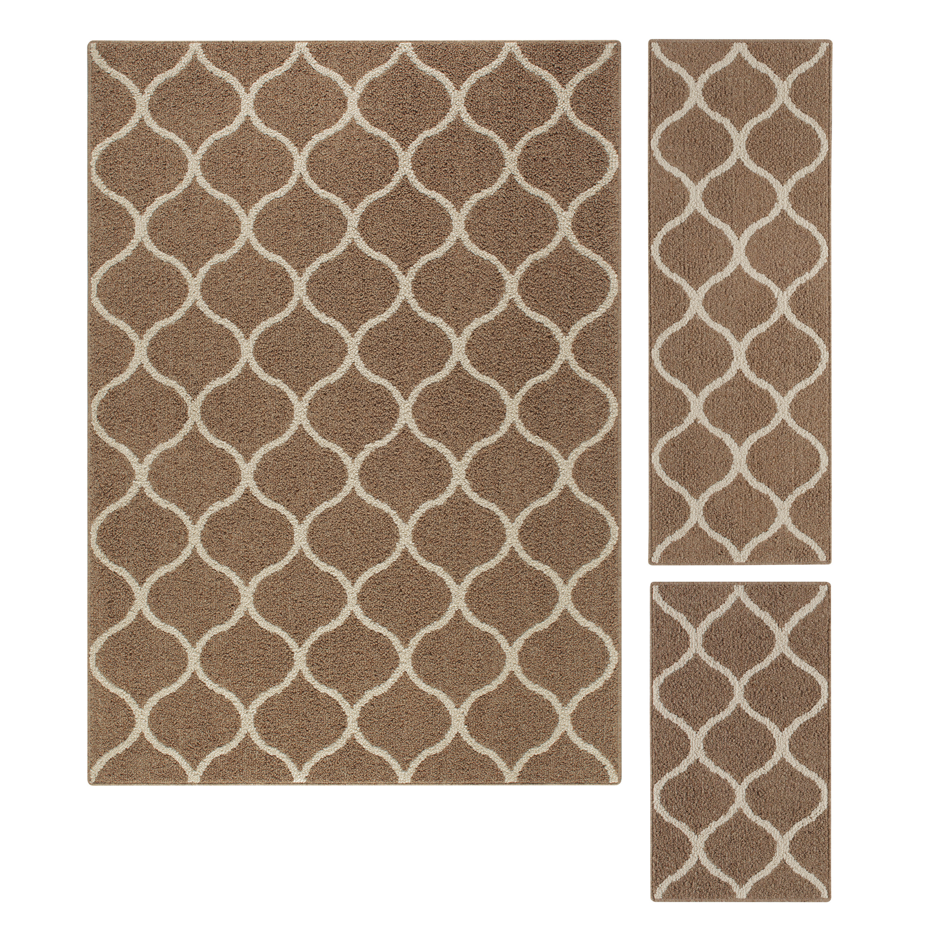 Hershman 3 Piece Brown Area Rug Set