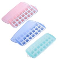 Whiskey or Other Beverages 1Pcs Green Cocktails 24 ice Trays Does not Contain BPA Durable and Easy to Release Silicone ice Cube Trays with lid Water for Beverages