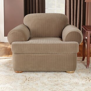 Stretch Pinstripe T-Cushion Armchair Slipcover By Sure Fit