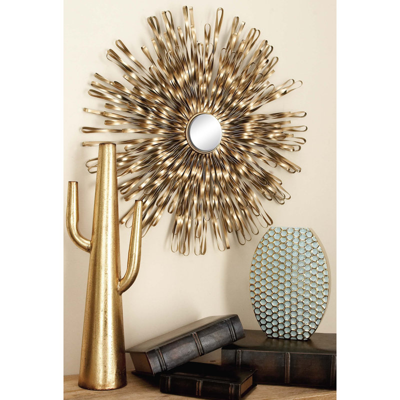 3 Piece Metal Mirror Wall Décor Set Reviews Allmodern 3 Piece Metal Mirror Wall Décor Set