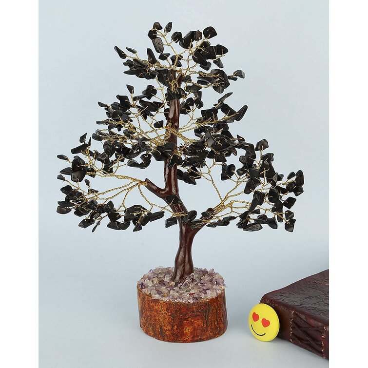Black Tourmaline Tree Home Décor Crystal Tree Bonsai Luck Gift 