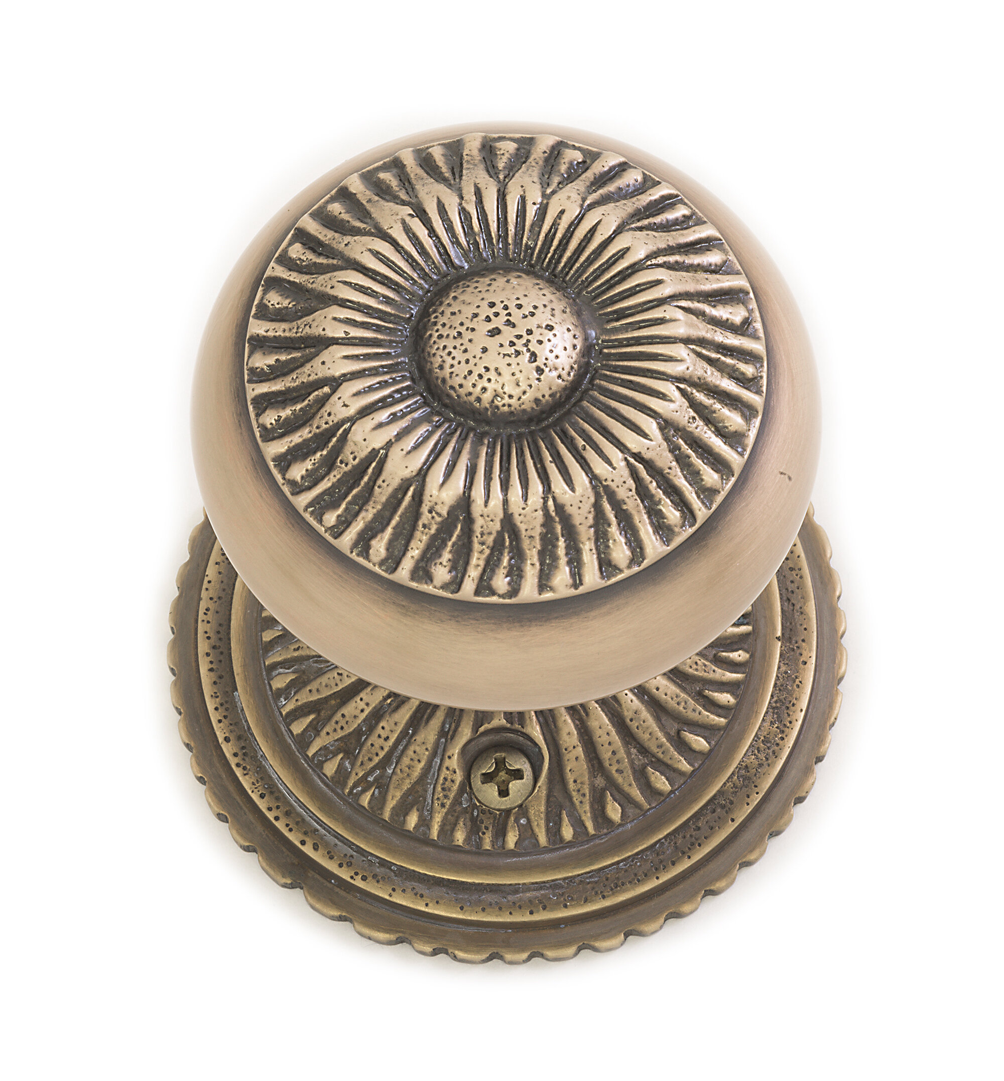 Sunburst Double Dummy Door Knob With Rosette