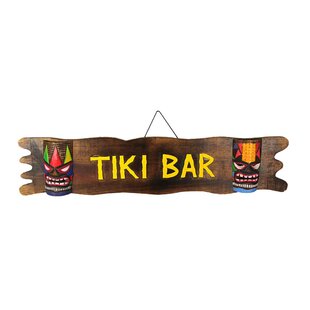 Funny Metal Tiki Hut Sign Beach House Coastal Outdoor Bar Man Cave Wall Decor 