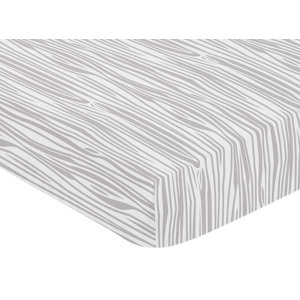 Woodland Animals Wood Grain Print Fitted Crib Sheet