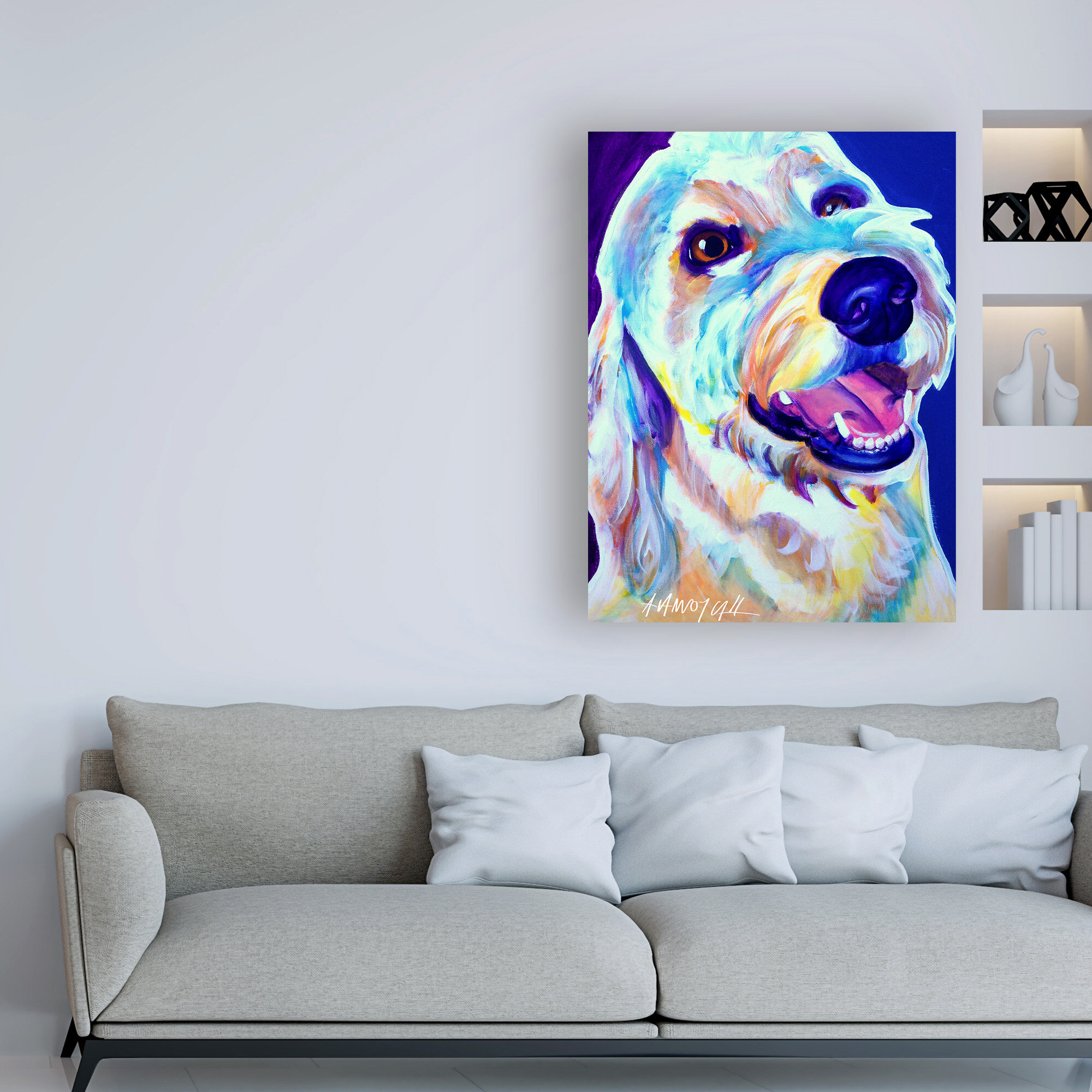 Winston Porter Goldendoodle Penny by Dawgart - Painting on Canvas | Wayfair