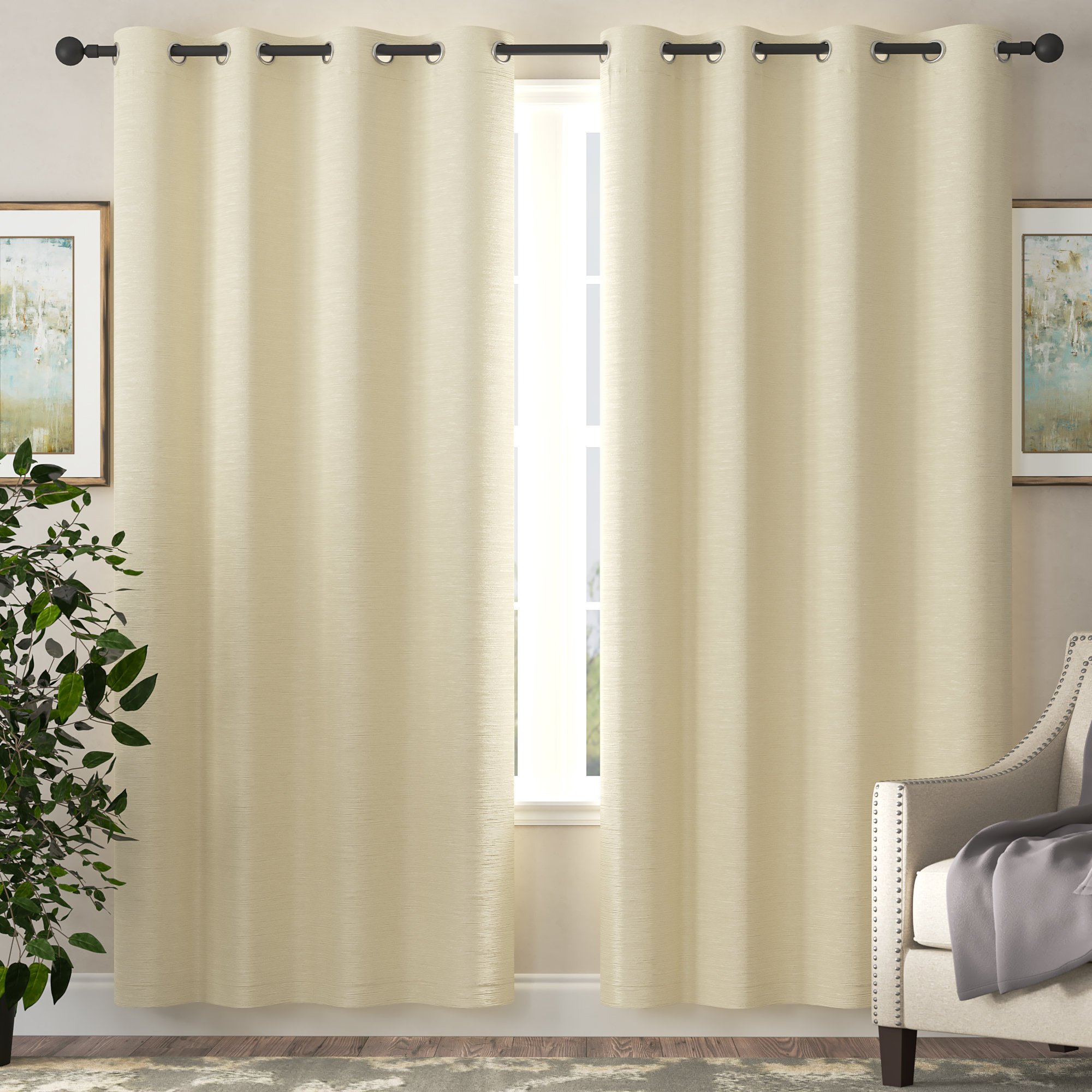 Charlton Home Cierra Faux Silk Solid Room Darkening Grommet Single