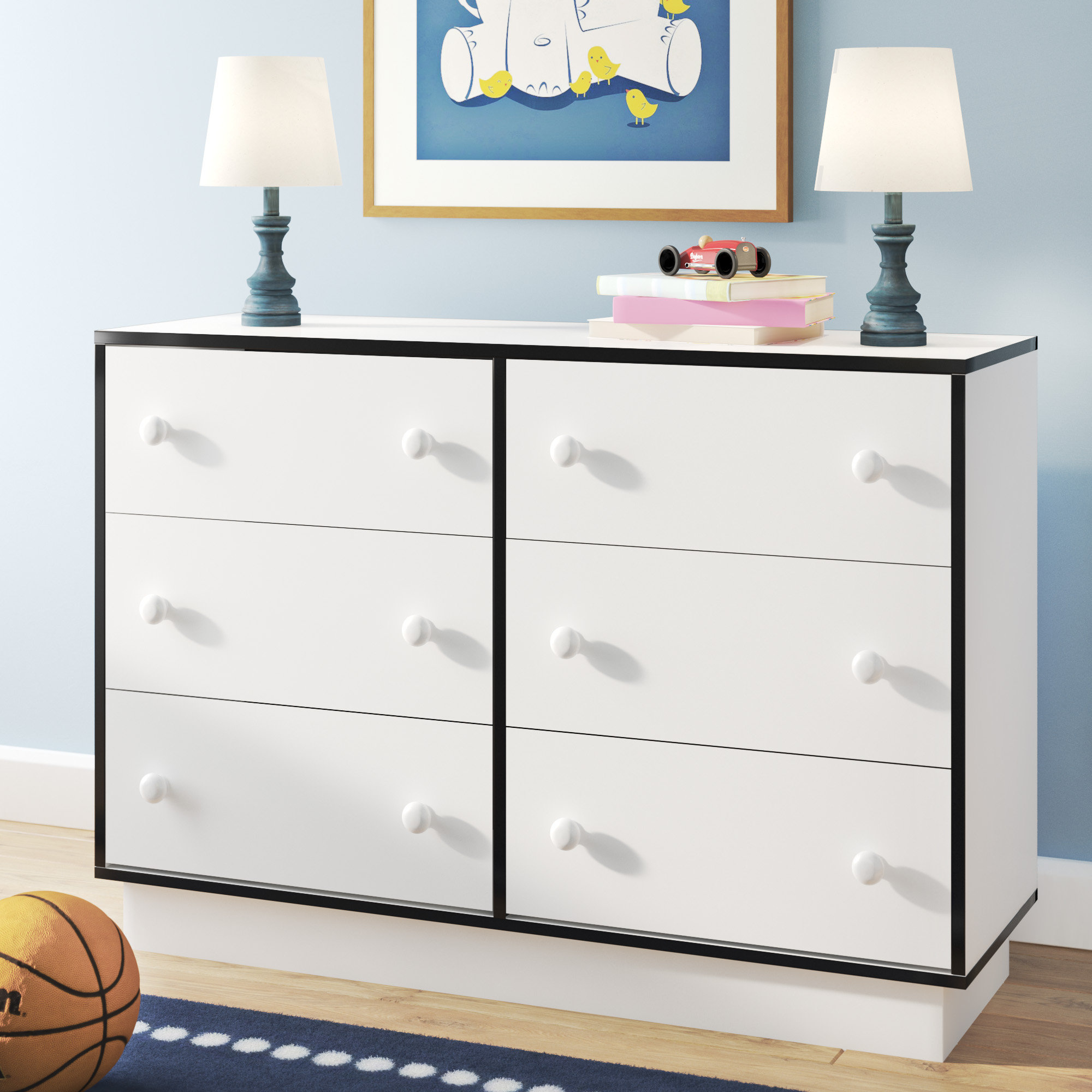 Zoomie Kids Shyann Contemporary 6 Drawer Double Dresser Wayfair
