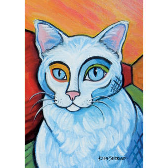 Toland Home Garden Pawcasso White Kitty 2 Sided 3 3 X 2 3 Ft