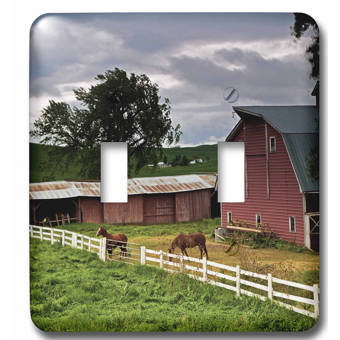 3drose Painting Of Farm Life In Iowa 2 Gang Toggle Light Switch Wall Plate Wayfair