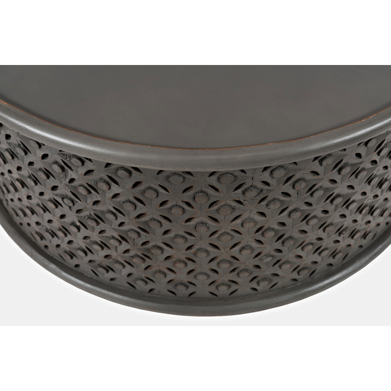 Bungalow Rose Lorraine Solid Wood Drum Coffee Table Reviews Wayfair