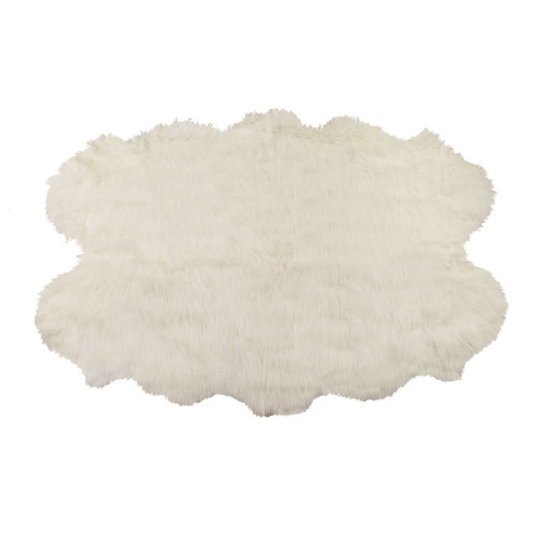 Union Rustic Shayne Faux Sheepskin Off White Area Rug & Reviews Wayfair