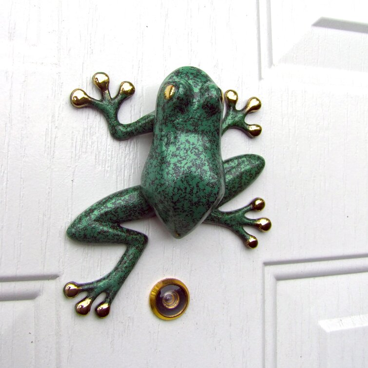 Frog Knocker Pair Reptile Style Brass Handmade Toad Figure Door Bell Decor VR118