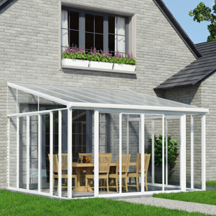 Go to store & view more images Sanremo Enclosure 13 Ft. W x 14 Ft. D Aluminum Wall Mounted Patio Gazebo by Palram