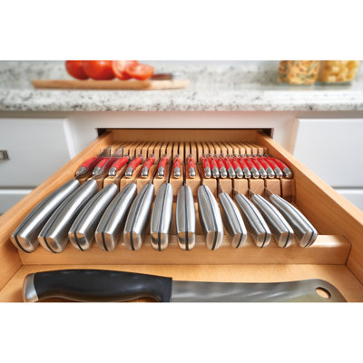 Rev-A-Shelf Dual Row Trimmable Knife Block Drawer Organizer Insert