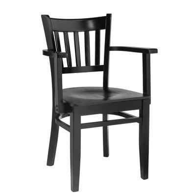 Smethwick Vertical Solid Wood Slat Back Arm Chair