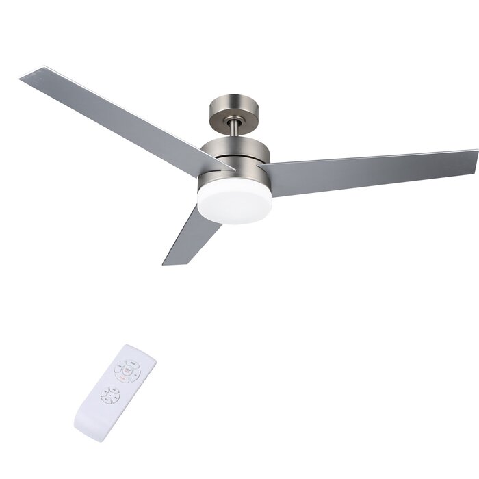 3 Light Dimmable Remote Control Ceiling Fan 5 Blade Reverse