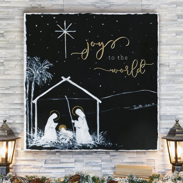 The Holiday Aisle® Joy To The World Nativity - Wrapped Canvas Print ...