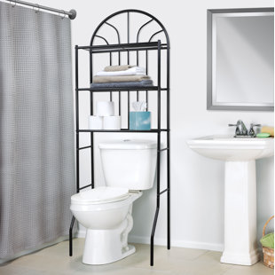 Black Over The Toilet Storage You Ll Love Wayfair E Saver 24 4 W X 68 H Over The Toilet Storage