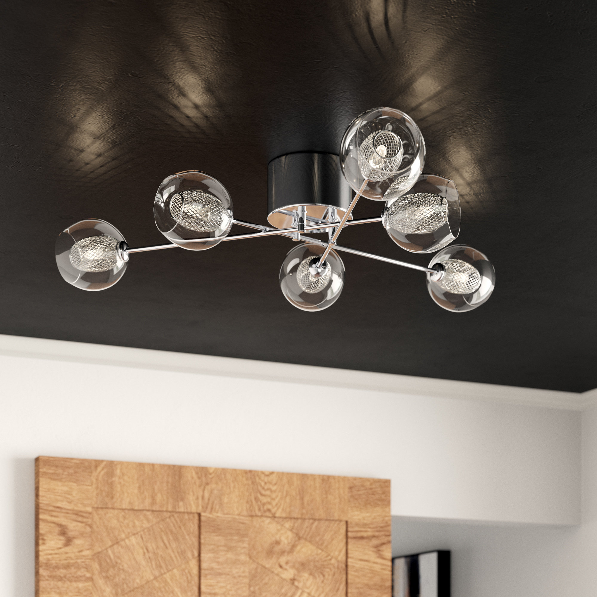 semi flush mount sputnik chandelier