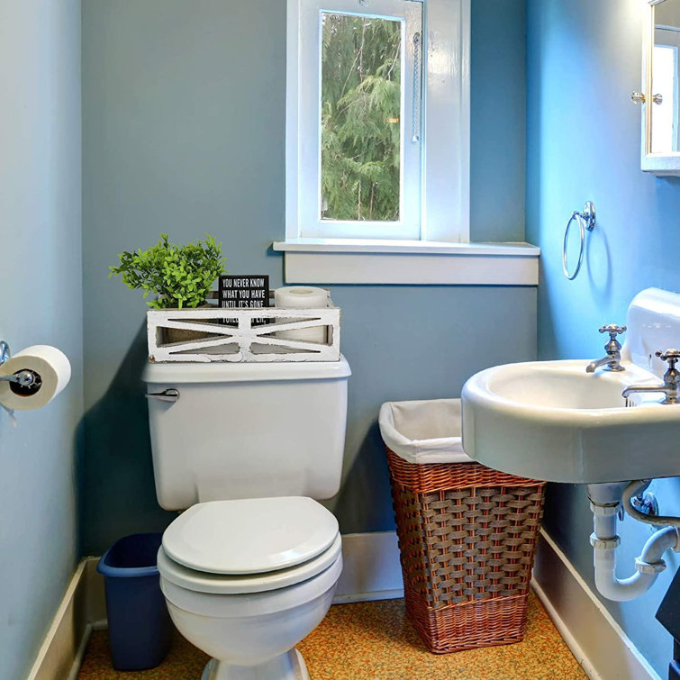 Gracie Oaks Wooden Toilet Tank Box, Farmhouse Bathroom Decor ...