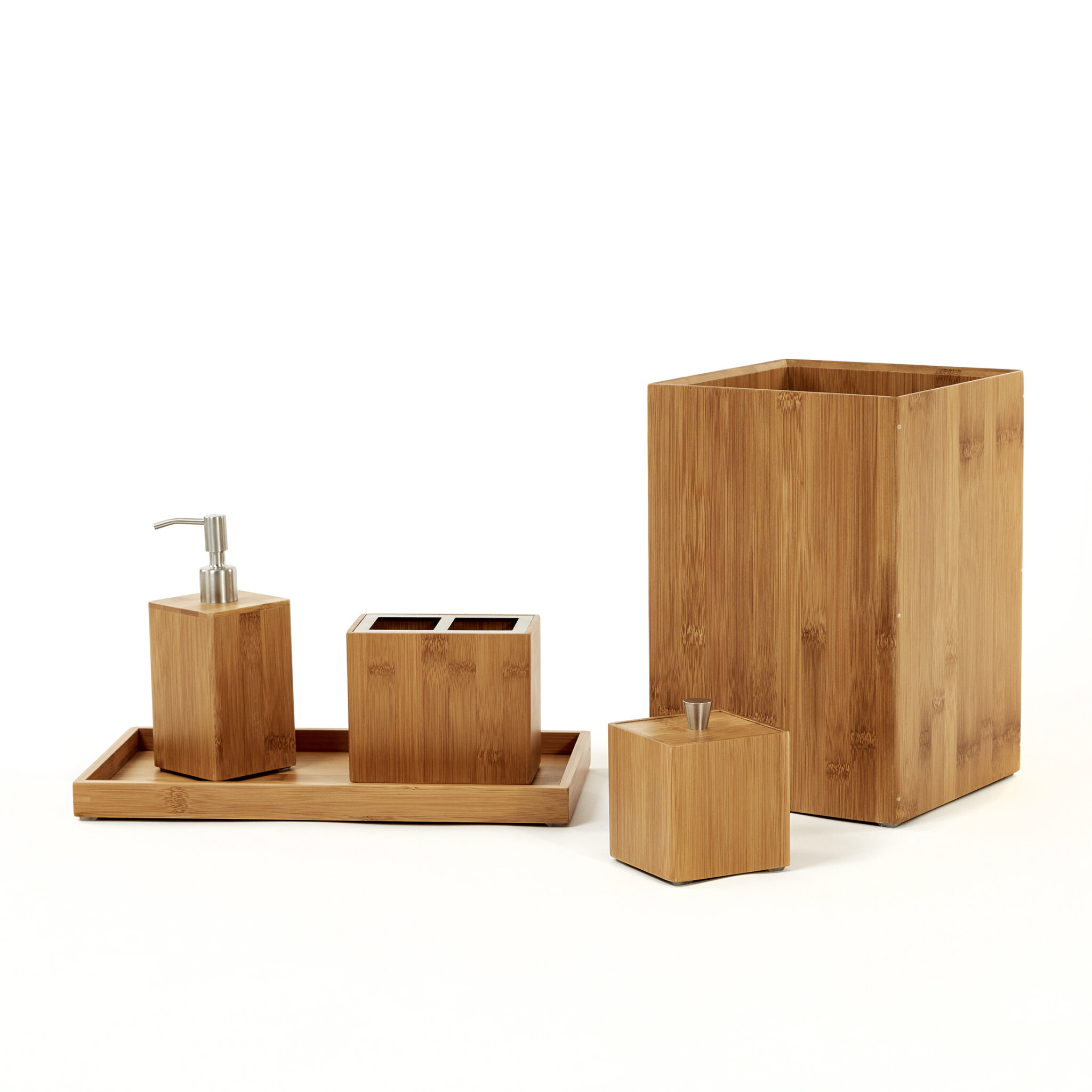 Allmodern Cillian Bamboo 5 Piece Bathroom Accessory Set Reviews Wayfair