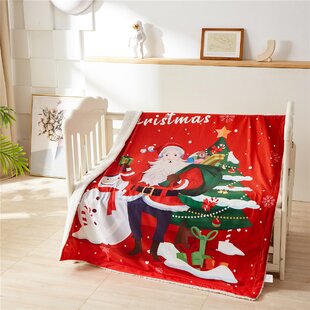 Sofa Blankets Halloween and Christmas Performances 80X60 Soft Bed Blankets Runaway Santa Double Blankets 
