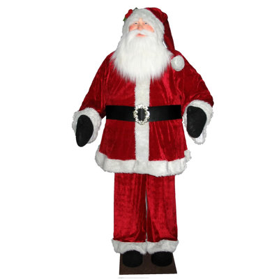 Huge Life Sized Sitting or Standing Decorative Plush Christmas Santa Figurine