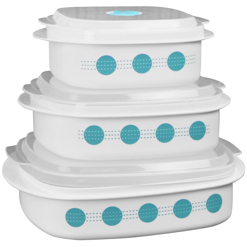Corelle South Beach Microwave Cookware 3 Container Food Storage Set South Beach Microwave Cookware 3 Container Food Storage Set