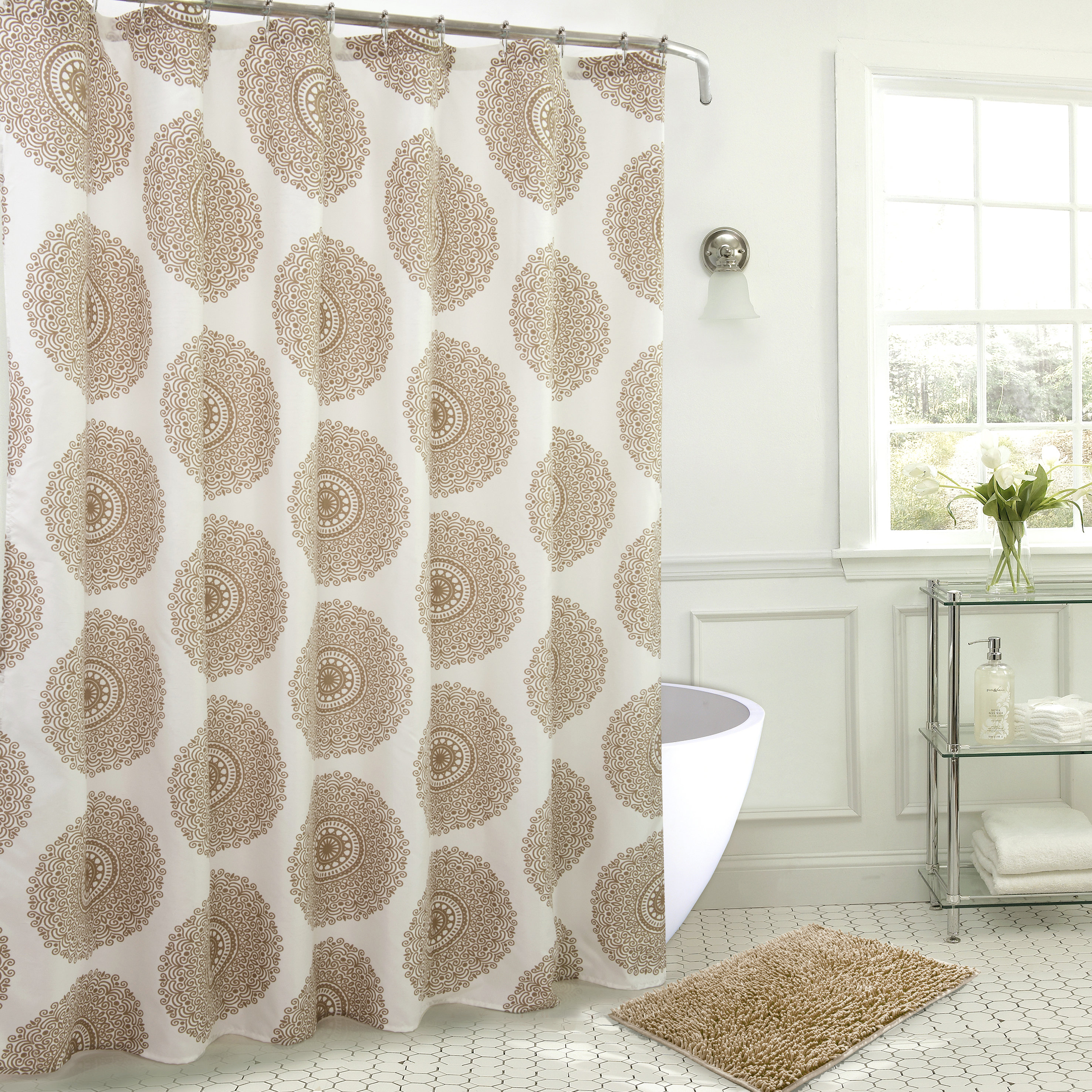 Bungalow Rose Turin Medallion 2 Piece Shower Curtain Set Wayfair