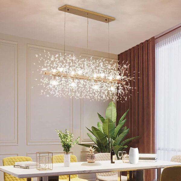 Modern Crystal Indoor Pendant Light Metal Ceiling Lamp Kitchen Restaurant 3 PACK 