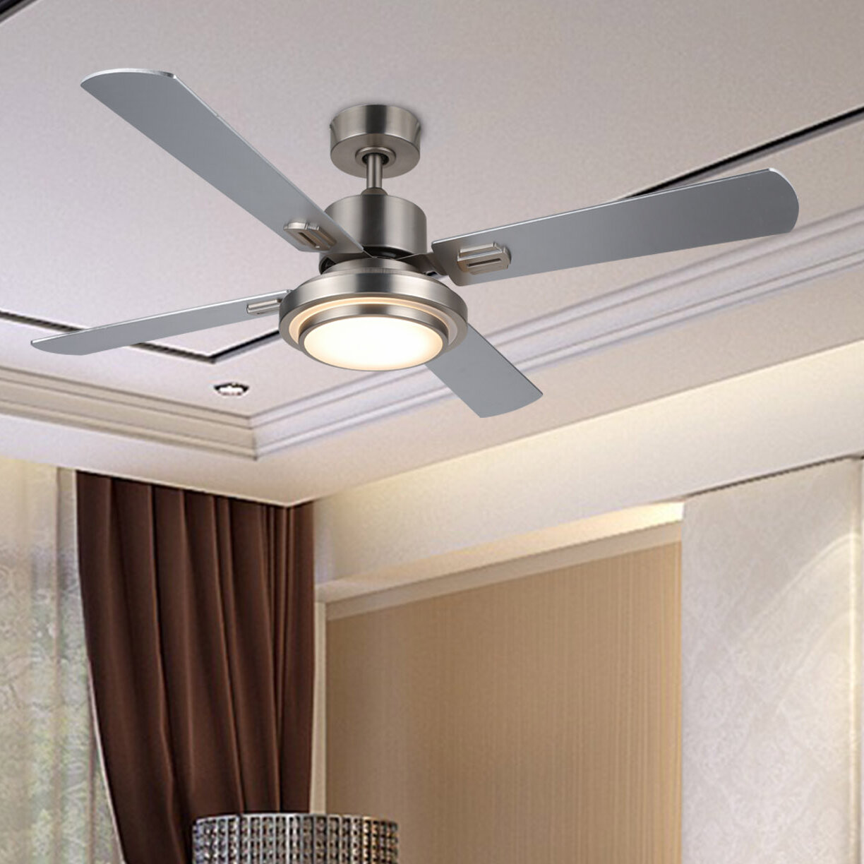 Charlton Home 52 Santaana 4 Blade Led Ceiling Fan With Remote