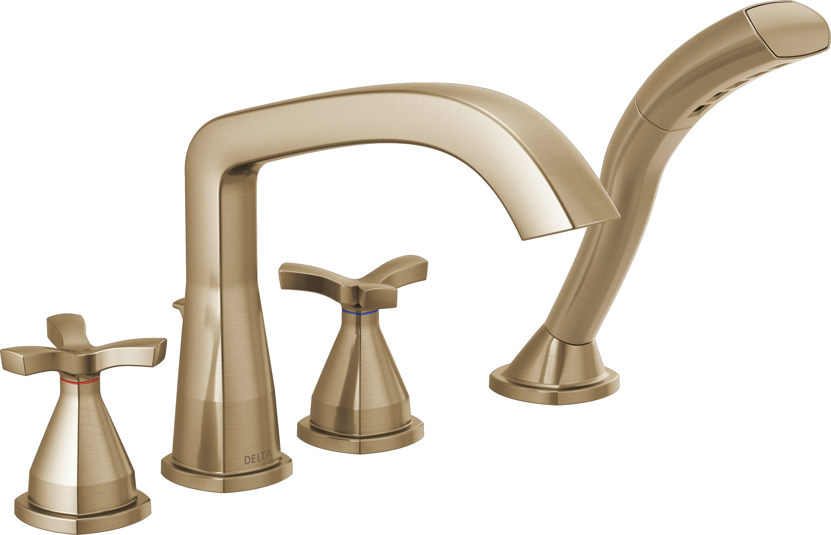 Delta Stryke Double Handle Deck Mounted Roman Tub Faucet Trim With Diverter Wayfair