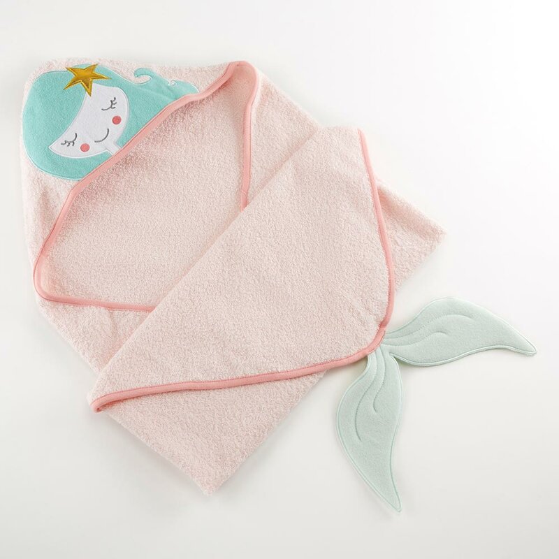 Baby Aspen Simply Enchanted Unicorn Hooded Towel white//light pink//aqua//gold