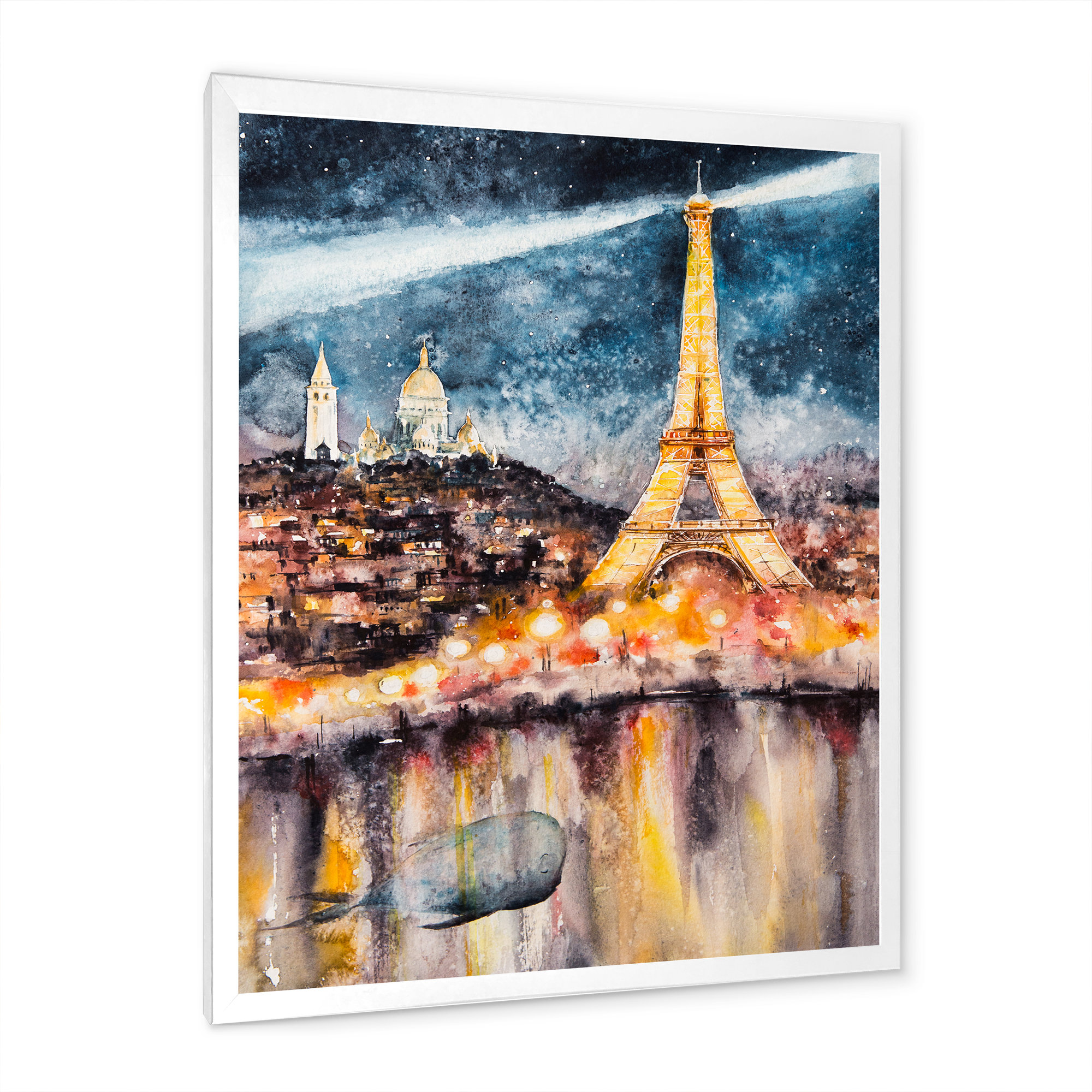 Ophelia & Co. Paris At Night With Bright Shining Eiffel Tower - Print ...