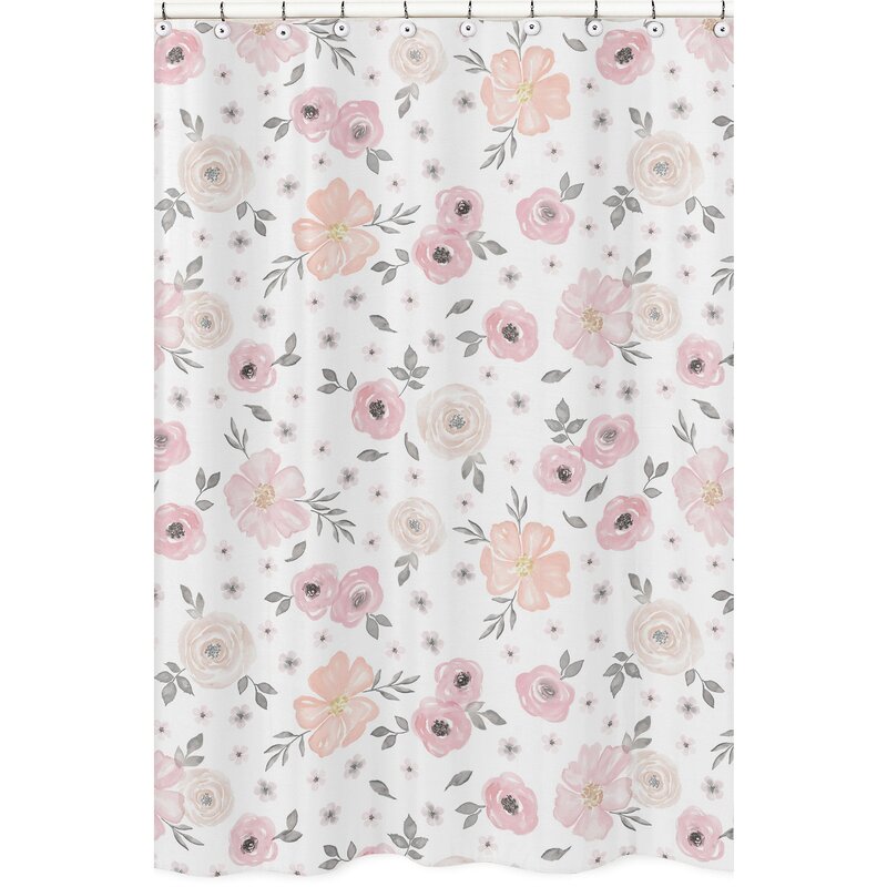 pink and gray shower curtain