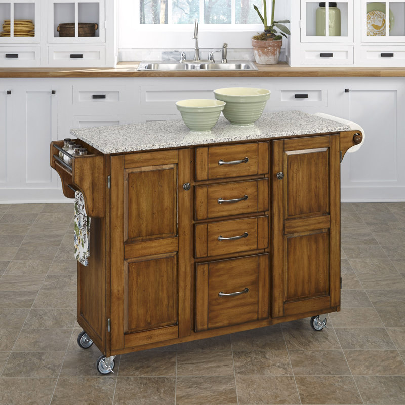 White Kitchen With Dark Brown Island Transitional Kitchen