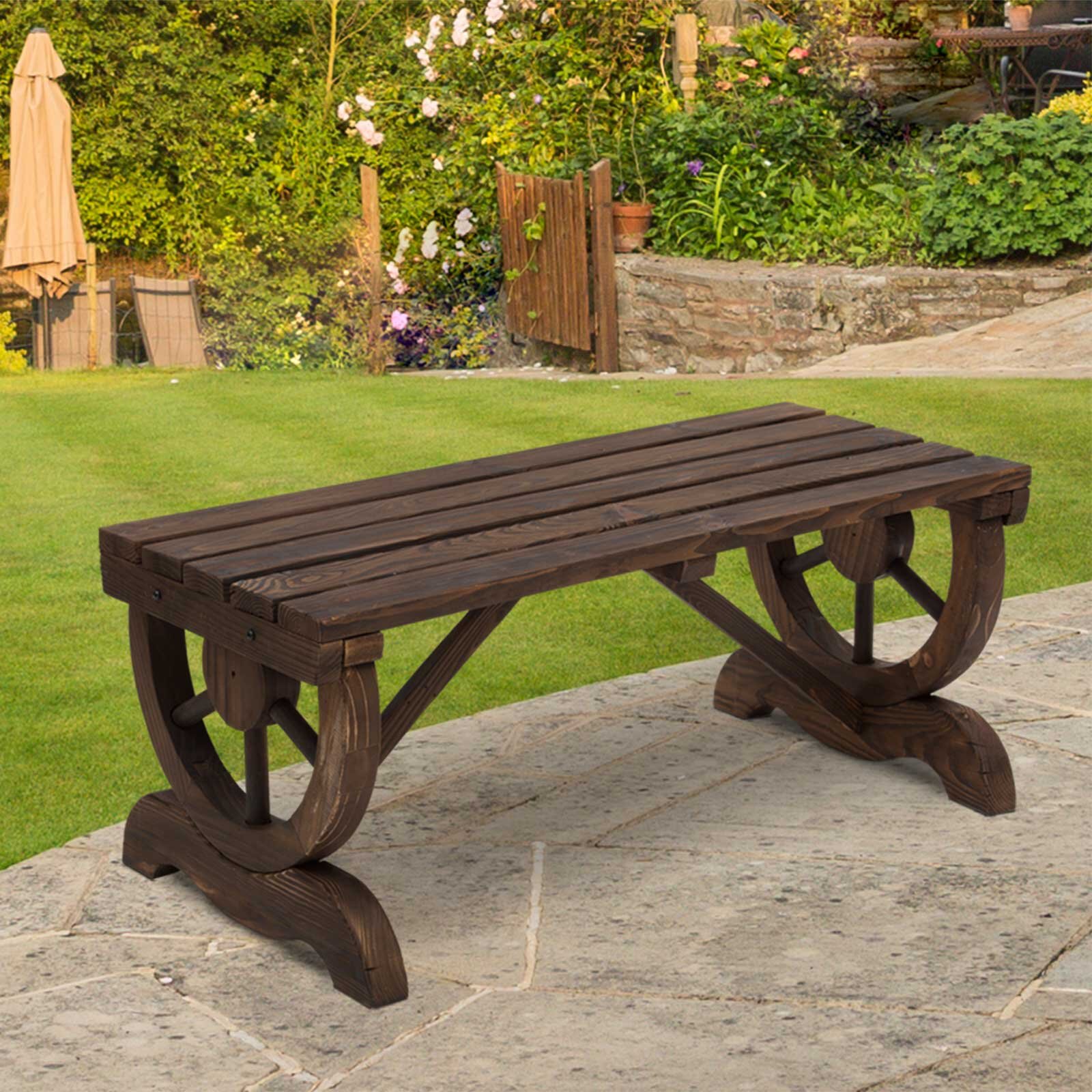 beautiful wooden garden benches