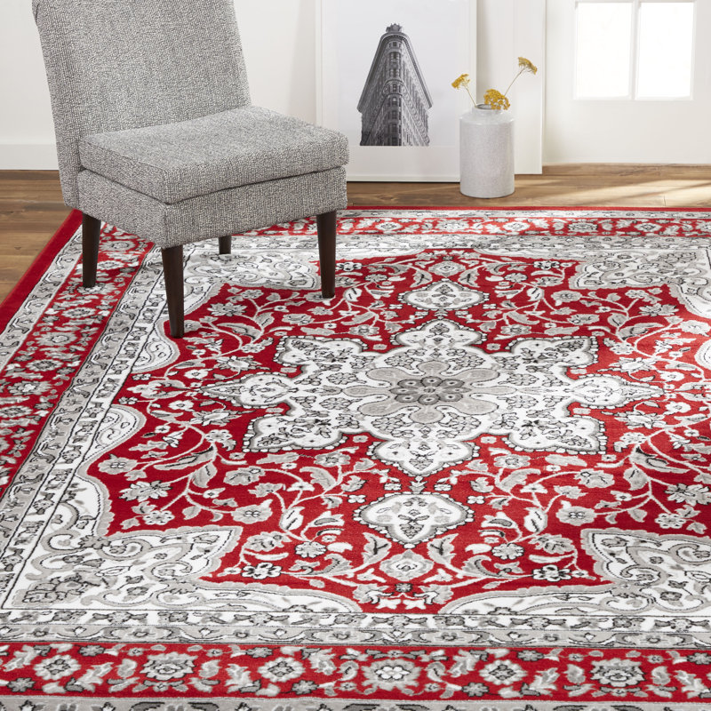 Charlton Home Arend Oriental Red Gray Area Rug Reviews Wayfair Arend Oriental Red Gray Area Rug