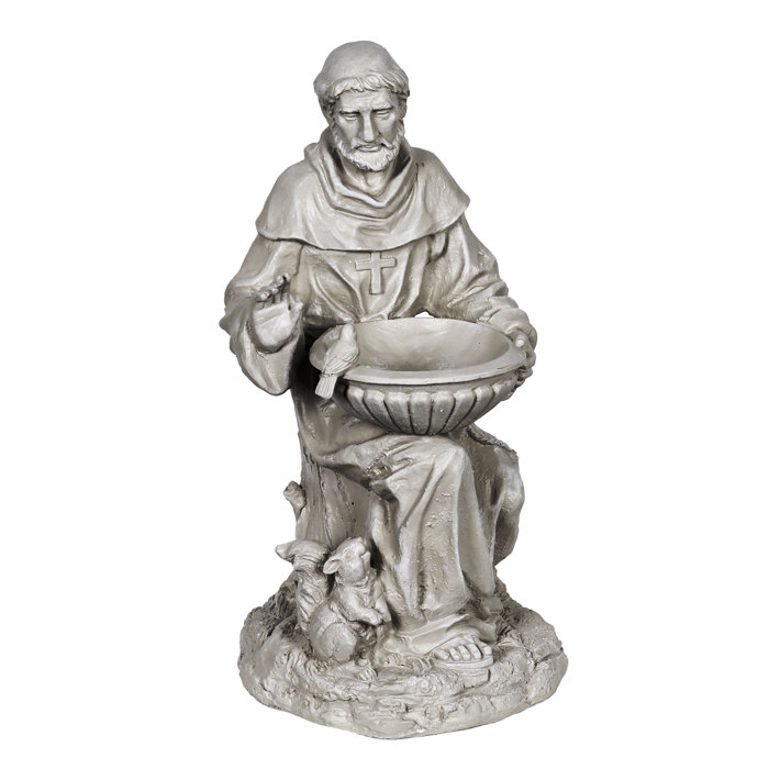 Exhart St Francis Statue Decorative Bird Feeder Wayfair