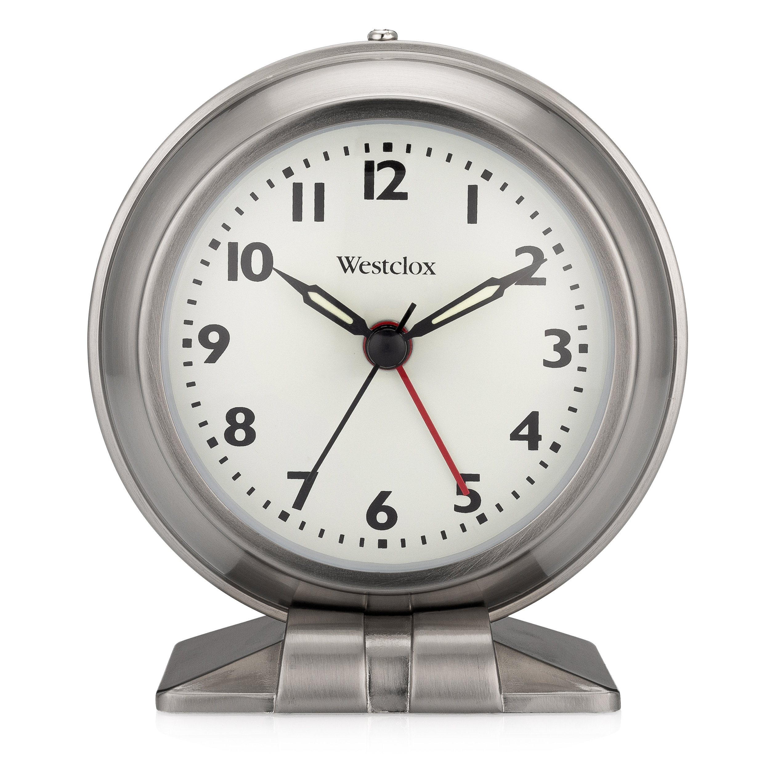 Darby Home Co Modern & Contemporary NumericalAnalog Quartz Alarm Tabletop  Clock in Brushed Nickel & Reviews | Wayfair