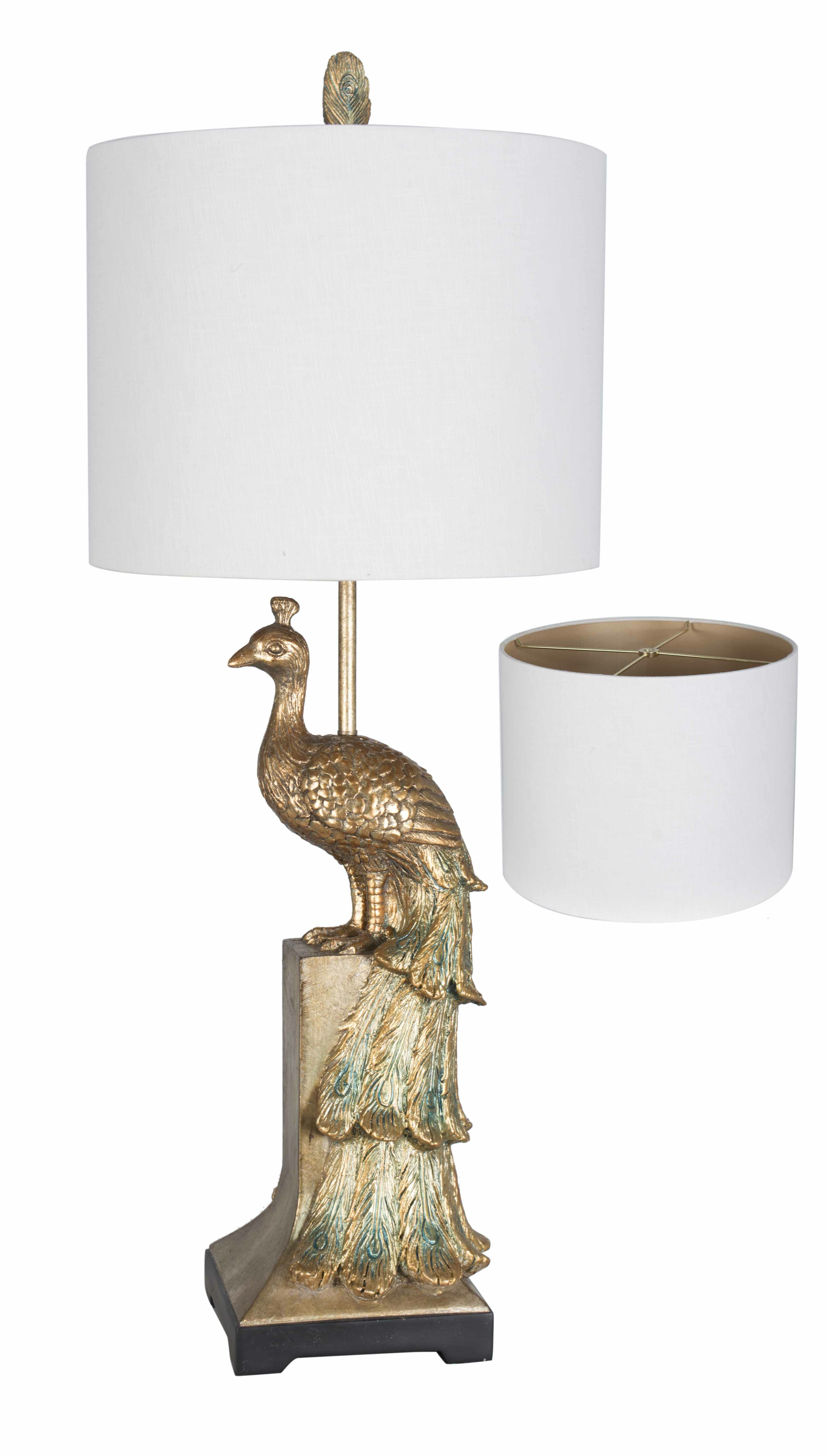 peacock desk lamp