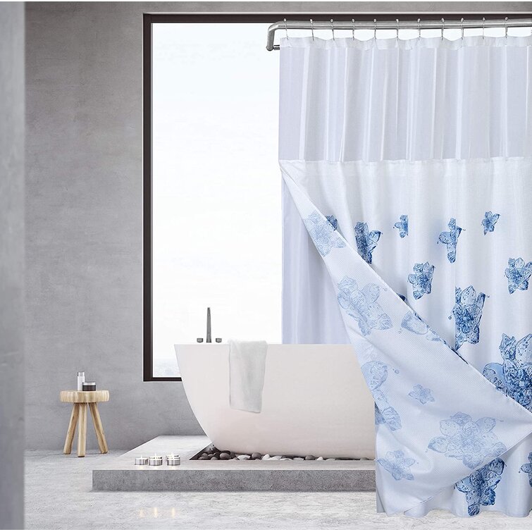 A Bluebird Waterproof Bathroom Polyester Shower Curtain Liner Water Resistant 