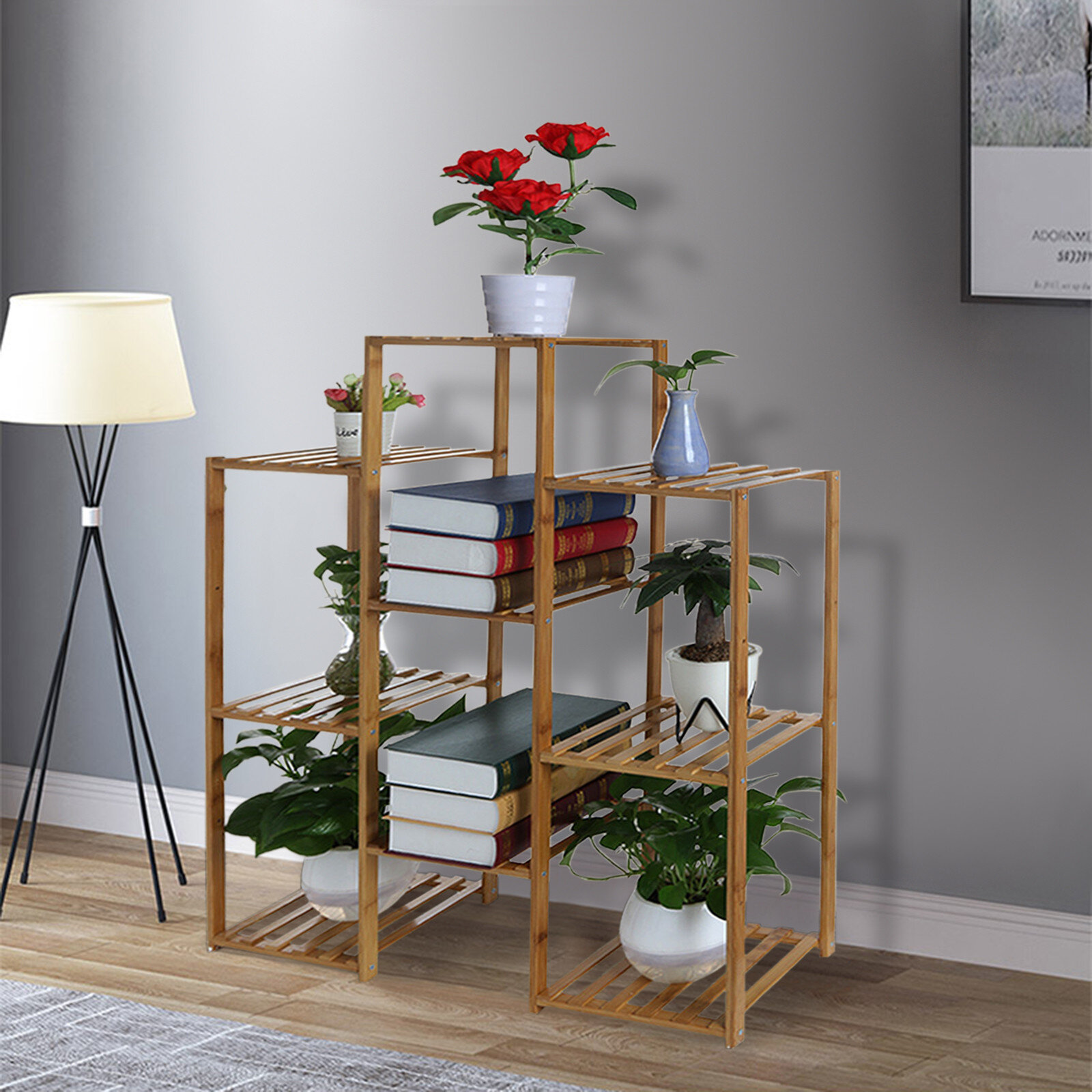Details about   Multi-tiered Wood Plant Stand Outdoor/Indoor Flower Rack Display Shelving Unit 