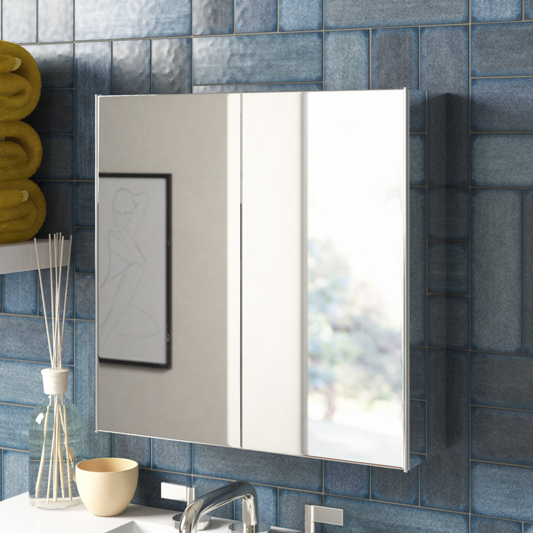 metro lane carthage bathroom double 45cm x 45cm recessed mirror cabinet reviews wayfair co uk