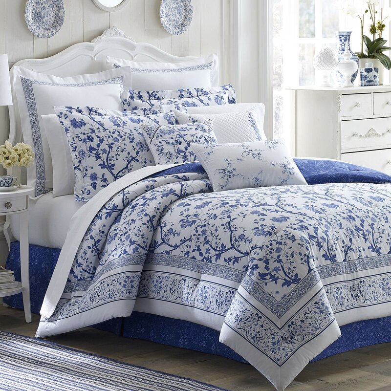 Laura Ashley Charlotte Blue Duvet Cover Set Reviews Wayfair Ca