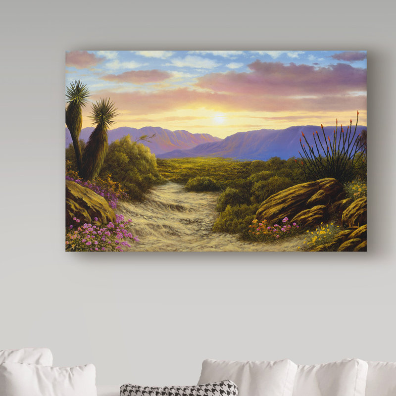 Trademark Art Desert Scene Oil Painting Print On Wrapped Canvas