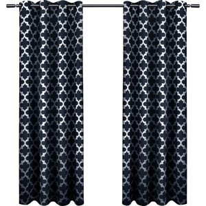 Stanton Geometric Room Darkening Grommet Curtain Panels (Set of 2)