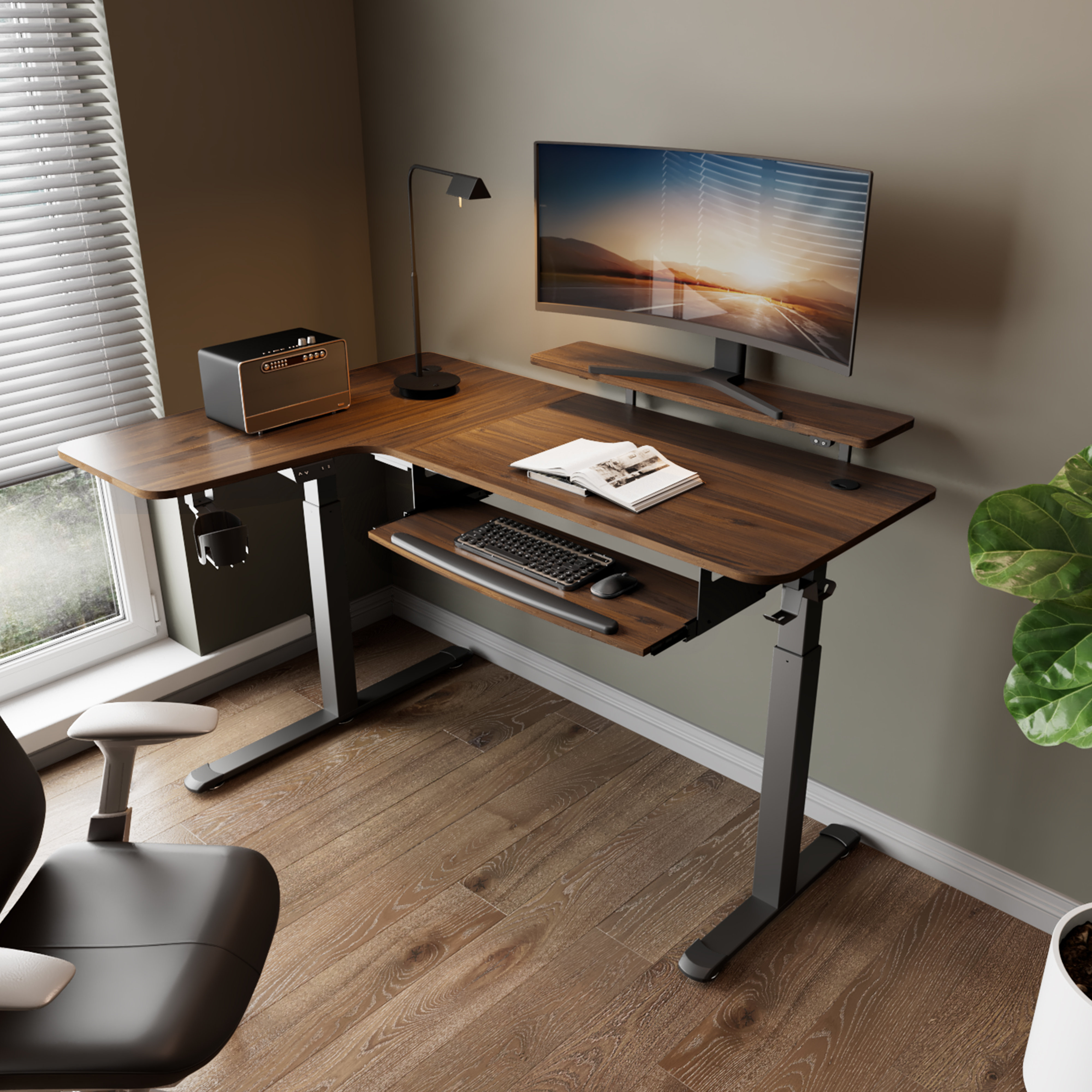Dual Monitor Corner Desk