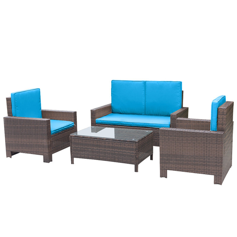 Yohan 4 piece sofa set with cushions clearance